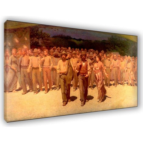 Lupia - Quadro su Tela il Meglio dell'Arte, 62x115 cm IL QUARTO STATO - PELLIZZA DA VOLPEDO, Riproduzione d'Arte su Tela, Montato su Telaio in Legno 3 cm, Made in Italy (1/4)