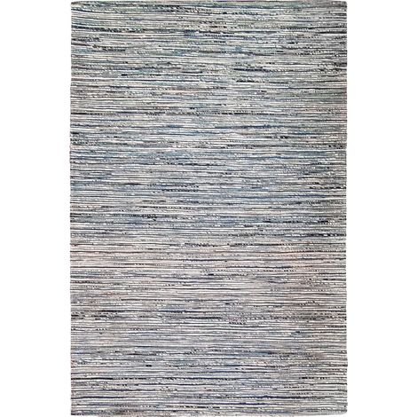 EFFLUVE - Tapis tressé fausse soie, chanvre, laine gris clair 120x180 (1/5)