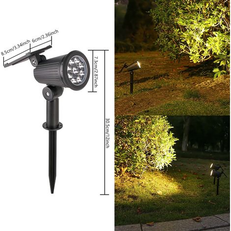 Spot Lumineux Solaire - 9 Led - Panneau Solaire 5 5 V 110 Ma - Batterie Lithium 500 Mah - Étanchéité Ip65 - Pour Allée Jardin Terrasse Arbre Garage - 1 Pièce