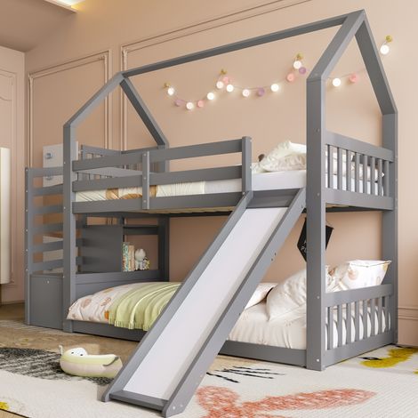Letto per bambini con scivolo e scala contenitore DESVIAE (1/5)