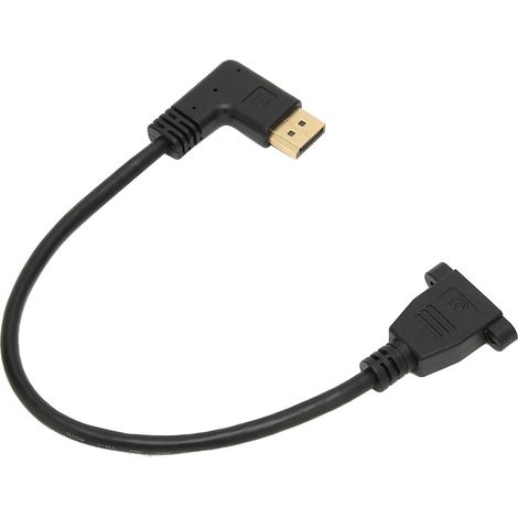 90°-Winkel-DisplayPort-Kabel mit zwei Verriegelungsbuchsen, 4K HD, DisplayPort-zu-DP-1.2-Adapter (1/5)