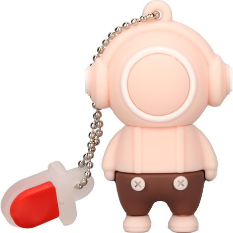 Clé USB dessin animé orange clair 32Go, interface USB 2.0, plug and play, haute vitesse, mémoire pour fichiers photo et vidéo, style cartoon. (1/5)