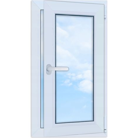 Ventana PVC blanca 50x90 cm DERECHA nueva 500x900 mm doble cristal oscilobatiente (1/5)