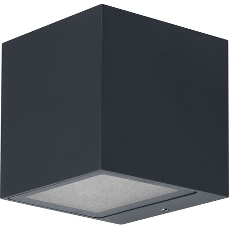 OSRAM SMART+ WiFi Brick Applique LED Murale Haut/Bas Gris foncé, 14W, 550lm, RGB+W 3000K, WiFi, Alexa, IP44 Extérieur