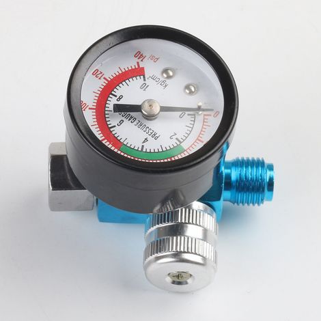 (Bleu) Régulateur de Pression avec manomètre pour Pistolets pulvérisateurs (1/3)