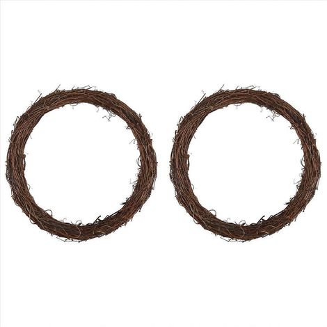 2 couronnes de vigne de 35,5 cm (14 pouces) pour décorations de Noël, de mariage et autres créations artisanales (1/5)