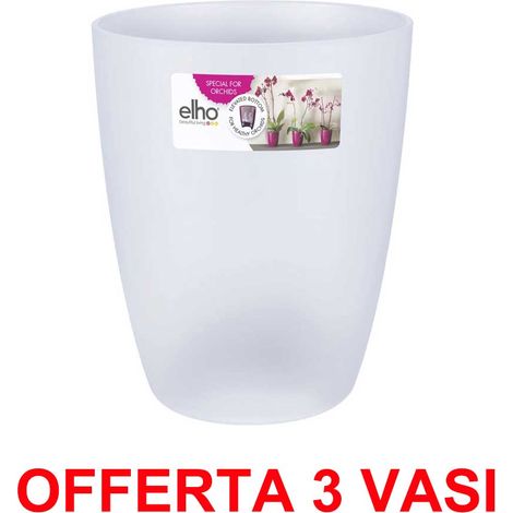 OFFERTA 3 VASO ORCHIDEE BRUSSELS ORCHID HIGH 12,5CM TRANSPARENT ELHO