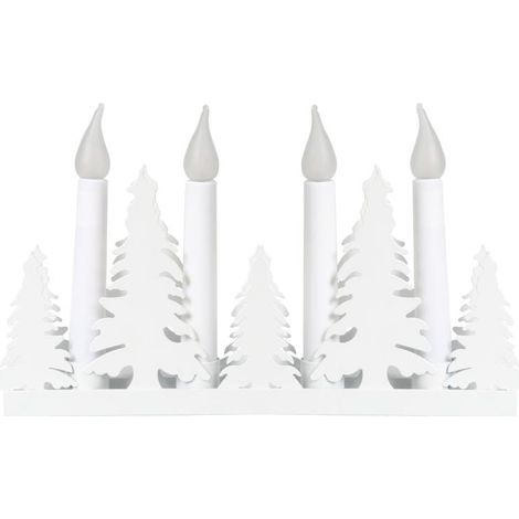 Portacandele dell'Avvento a forma di albero di Natale 3D, alimentato a batteria - bianco (1/4)