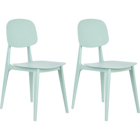 Set moderno di 2 sedie da pranzo da giardino leggere e resistenti alle intemperie verde menta Kattavia