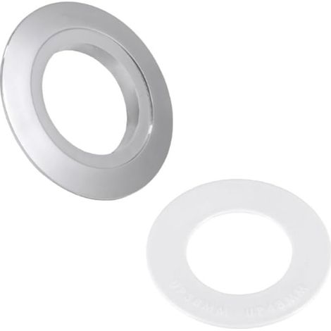 Kit adaptateur double bouton de chasse d'eau en plastique 38 mm compatible avec réservoirs de chasse d'eau de 48 mm et 58 mm, plaque de conversion de salle de bain (argenté) (1/5)