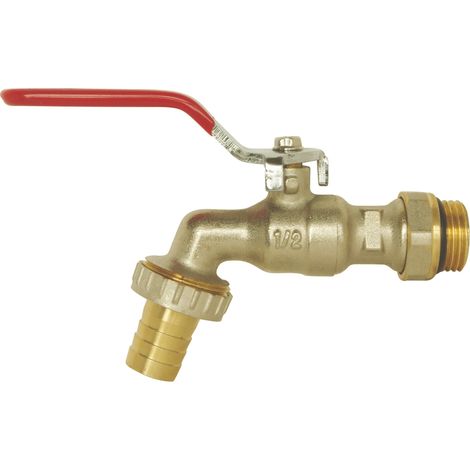 Robinet de puisage orientable à sphère - Poignée plate - Mâle 1/2" - Sortie 3/4 (1/7)