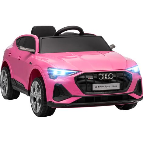 Voiture électrique 12V double moteur télécommande batterie rechargeable vitesse 3-5 km/h lumières LED musique, rose