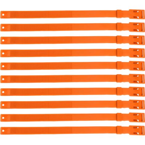 Halsband für Nutztiere, Multifunktionales weiches PU-Ziegenhalsband, 10 Stück, 23 Zoll verstellbare Länge zur Herdenisolation (Orange).