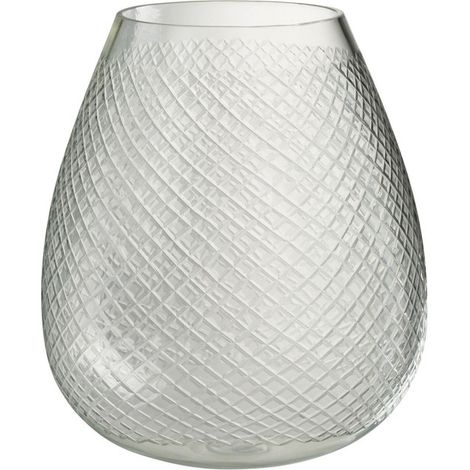 Vase Design en Verre "Carreaux" 31cm Transparent (1/2)