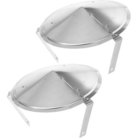 Lot de 2 Chapeaux de Cheminée Anti-Pluie en Métal Protection Étanche pour Conduit D’Évacuation de Poêle à Bois Chapeau de Ventilation Extérieur Résistant Vent Intempéries (1/5)