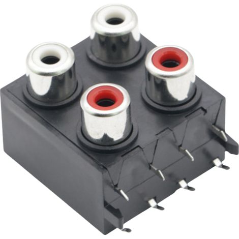 Connecteur d'entrée audio RCA (signal phono), prise vidéo pour haut-parleur, prise et fiche audio AV rouge et blanche à 2/4/6 broches RCA-422 (1/2)
