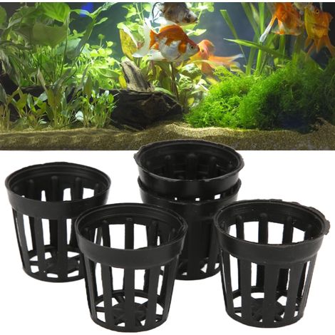 Lot de 10 paniers de plantation aquatiques en plastique pour aquarium ou jardin. (1/5)
