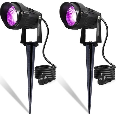Projecteur UV LED Extérieur,2Pcs Lumiere Noire LED Etanche IP66,385-400nm,Spot LED UV pour Halloween DJ Disco Affiches Fluorescentes Néon Bar Fête (1/5)