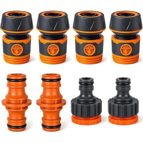 8 Pièces Raccord Tuyau d'Arrosage 3/4" (19 mm), Embout et Connecteur 2 en 1 pour Robinet de Jardin, Adaptateur pour Raccordement et Rallonge de Conduite d'Eau (1/5)