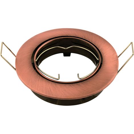 Portafaretto orientabile GU10 / MR16 da incasso 83mm Rame Rotondo Novaline
