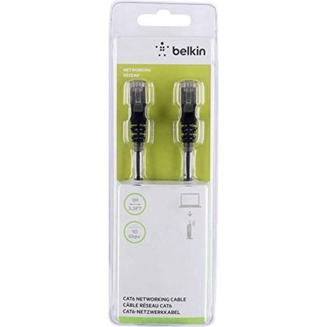 Cable de red Belkin RJ-45 Cat6 Macho/Macho 1 m Negro (1/2)