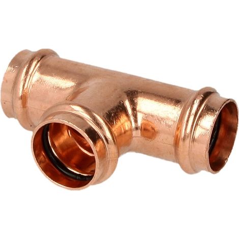 Raccord à sertir cuivre té F/F/F 22 mm contour V