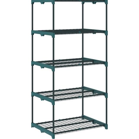 Soporte para plantas de 5 niveles 138 cm para interior y exterior de acero verde oscuro HOMVRA (1/5)