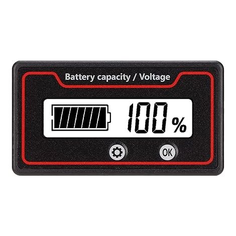 Voltmètre de batterie 12 V 24 V 36 V 48 V 72 V 84 V avec alarme, moniteur de batterie CC professionnel compatible avec les véhicules électriques-AquaForge
