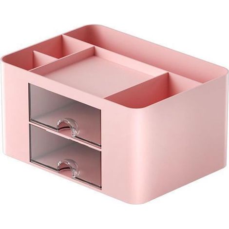 Boîte de rangement multifonctionnelle - Organiseur de bureau - Grande capacité - Plastique - Organiseur de tiroir et accessoire de bureau - Accessoires de bureau - Pour le bureau et la maison - 19.5×1 (1/5)