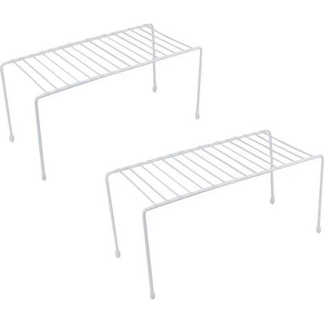 2pcs Étagère de comptoir, anti-dérapant, gain de place, métal, résistant à la rouille, pour cuisine et salle de bain (1/5)