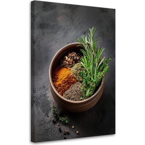 Tableau déco Épices de cuisine Herbes 40x60 (1/5)
