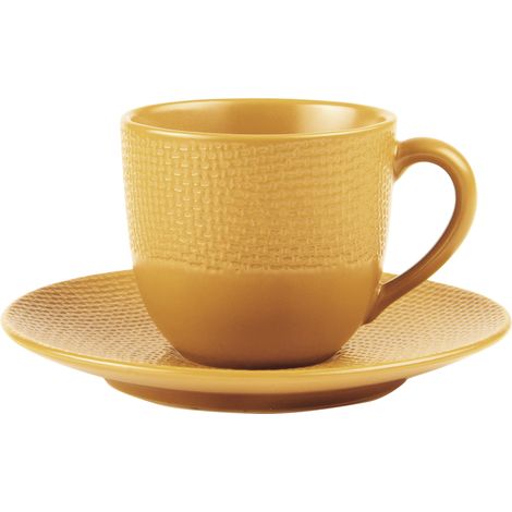 Table Passion - Tasse à café et sous-tasse Vésuvio safran 12 cl (lot de 6)