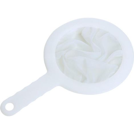 Passoire à yaourt en nylon à mailles fines (100 mesh), passoire à jus ultra-fine en plastique, mini-passoire à miel, blanche avec poignée, pour le lait (1/4)