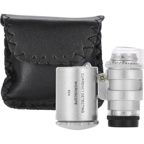 Mini 60X Pocket Magnifier for Microscope with LED Light (1/5)