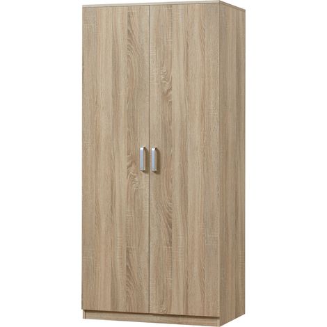 Armario de dormitorio Armario moderno mueble de almacenaje atemporal 1 estante de MDF 176 x 80 x 52 cm efecto roble Sonoma 030006366
