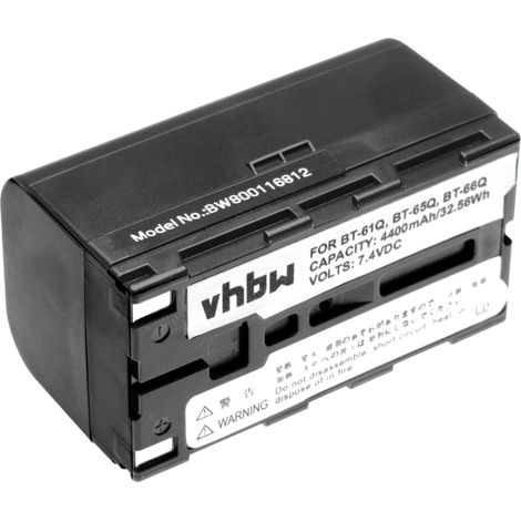 vhbw batteria compatibile con Topcon FC-100, FC-120, FC-200, FC-2000, FC-2200, FC-2500, GMS-2 dispositivo di misurazione (4400mAh, 7,4V, Li-Ion)