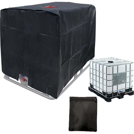Schutzhülle für 600/800/1000-Liter-IBC-Container. für Regenwassertanks. UV-beständige Schutzfolie. Gartenzubehör. schwarz. 1000 l (1/4)