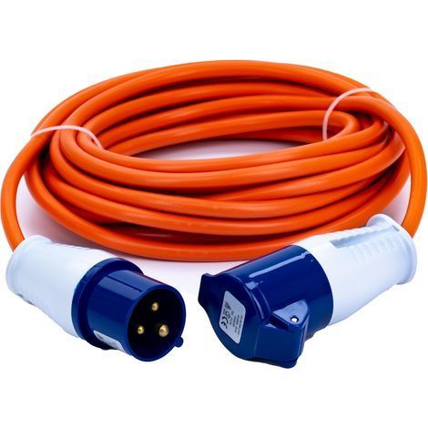 1 Rallonge 10m, Câble 2,5mm², 16A 230V, IP44, Camping Chantier (1/5)