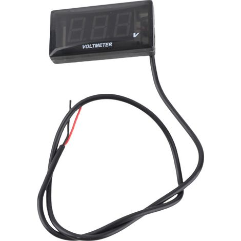 Motorcycle DC 10-150V Voltmètre numérique Affichage LED imperméable Testeur de tension Batterie Gauge de moniter avec support (1/5)