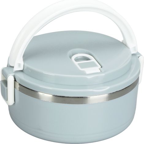 Boîte repas isotherme en acier inoxydable 304, bol à nouilles, récipient hermétique rond, bleu nordique, couche unique, boîte de conservation fraîcheur portable. (1/5)