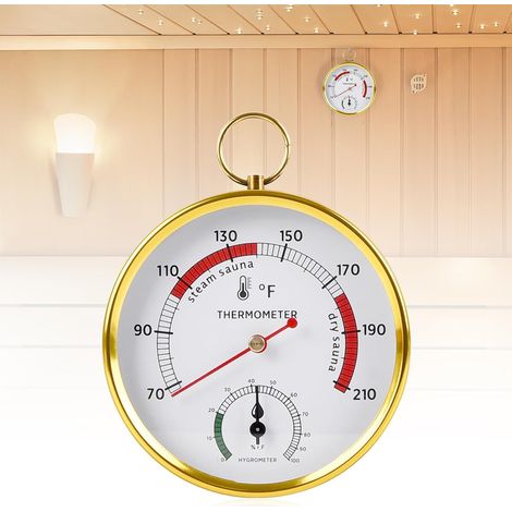 Thermomètre de sauna 2 en 1 Fahrenheit et hygromètre à montage mural - Jauge de température de sauna - Accessoires pour sauna à vapeur, chambre, bureau à domicile (1/5)