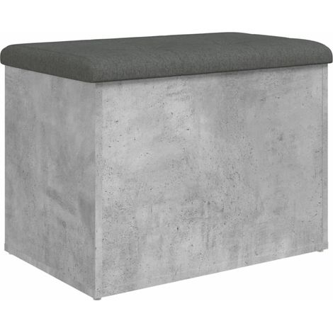 Banco de almacenaje color gris hormigón 62 x 42 x 45 cm madera contrachapada DEC024765 (1/5)