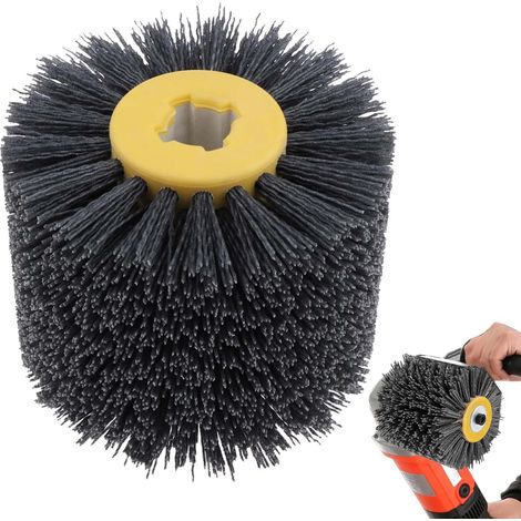 Brosse en nylon, 120 grains, abrasive pour ponceuse et meuleuse, rouleau satiné (1/5)