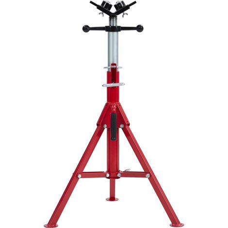 Support de Tuyau à tête en V réglable - Hauteur 71-132 cm/28-52'' - Capacité 1135 kg - Acier Robuste, Pliable et Portable - pour tuyaux 1/8'' à 12'' - Idéal Soudure et manutention Industrielle