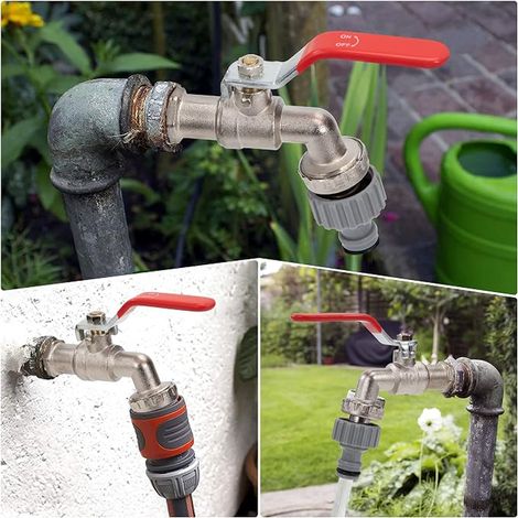 IBC Raccord Robinet en Laiton, S60X6 Adaptateur de Cuve pour Réservoir Vidange avec Raccord de Tuyau 1/2" (13mm), Recuperateur Eau de Pluie pour Connexion de Tuyau de Jardin (1/3)
