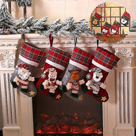 Chaussettes de Noël - Grands sacs cadeaux de Noël - Chaussettes décoratives - Style 1 (1/5)