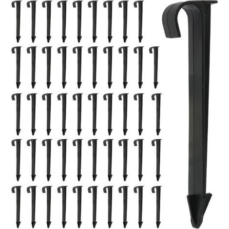 50 piquets de support, abs robuste, pour tuyau 16mm, fixation sol, jardin serre (1/5)