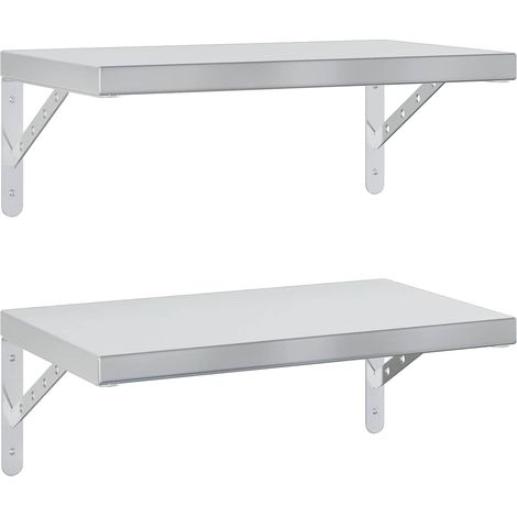 Maison Exclusive - Wandregale 2 Stk. 50x30 cm Silbern Edelstahl