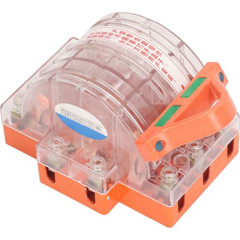 Interrupteur à couteau électrique tripolaire à deux positions, contacts en laiton, couvercle transparent, 220 V/380 V, pour circuit 63 A (1/5)