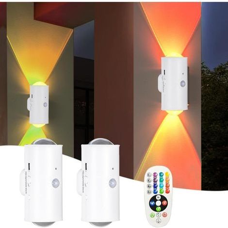 Lampe Murale - Capteur De Mouvement - Éclairage RGB Réglable - Design Magnétique Sans Fil - Pour Intérieur Et Extérieur - 2 Pièces (1/5)